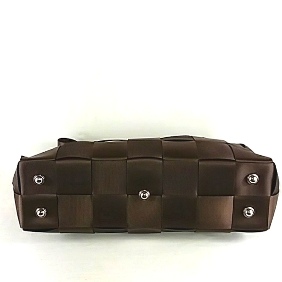 ICONIC SEATBELT SATCHEL BAG BROWN LARGE EUC UNBRANDED - Picture 6 of 9